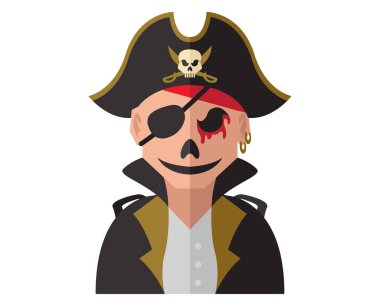 Modern korkunç Cadılar Bayramı düz Avatar karakter