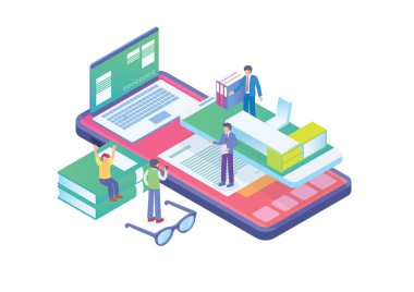 Modern Isometric Akıllı Ofis Ekibi, Diyagramlar, Bilgi Grafikleri, Resimler ve Diğer Grafiksel Kaynaklar İçin Uygun
