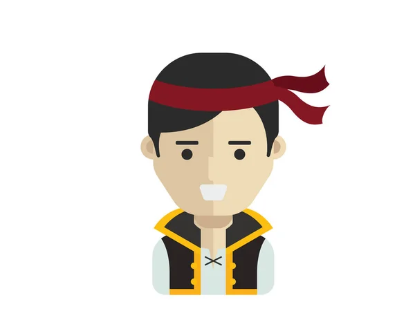 Ocupación Moderna Personas Avatar Traje Capitán Pirata — Vector de stock