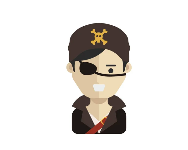 Ocupación Moderna Personas Avatar Traje Capitán Pirata — Archivo Imágenes Vectoriales