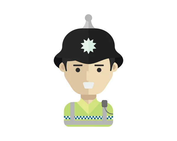 Moderna Ockupation Personer Avatar Polis Uniform — Stock vektor