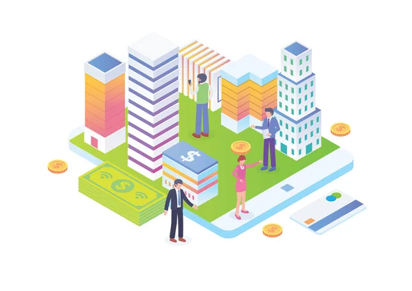 Modern Isometric Smart Financial Technology Suitable Diagrams Infographics Illustration Other — 스톡 벡터