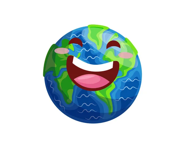 Personagem Desenhos Animados Planeta Terra Bonito Feliz Apropriado Para Livro — Vetor de Stock