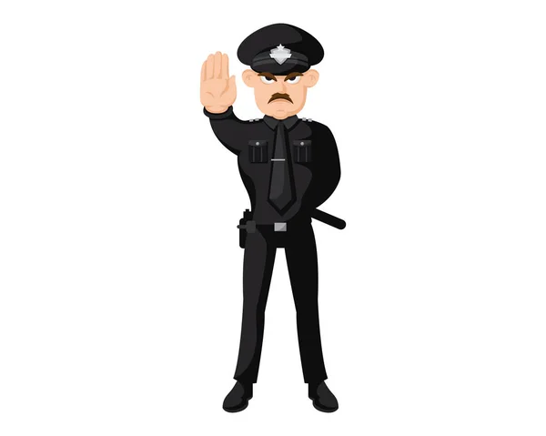 Modern Police Officer Character Illustration — Stock Vector