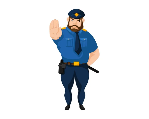 Ilustração Personagem Policial Moderna — Vetor de Stock