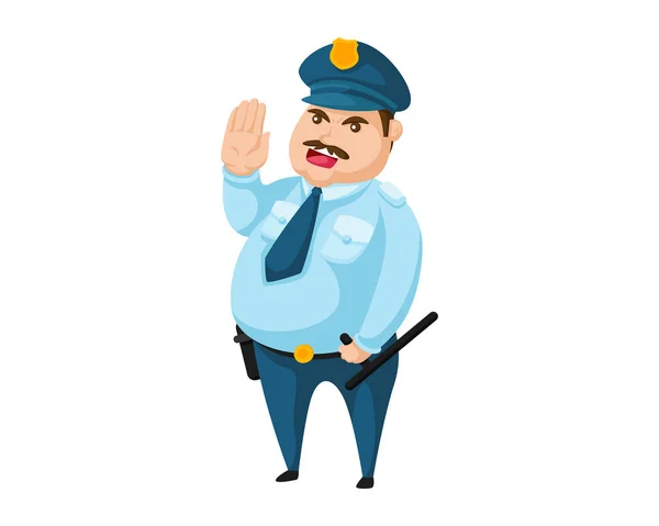 Moderní Policejní Důstojník Charakter Ilustrace — Stockový vektor