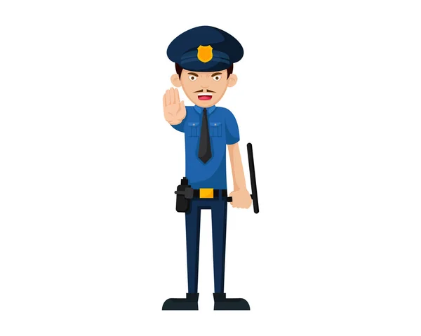 Ilustração Personagem Policial Moderna — Vetor de Stock