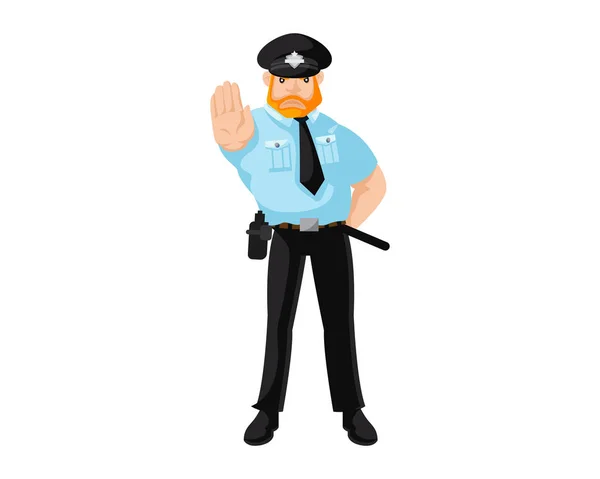 Modern Police Officer Character Illustration — Stock Vector