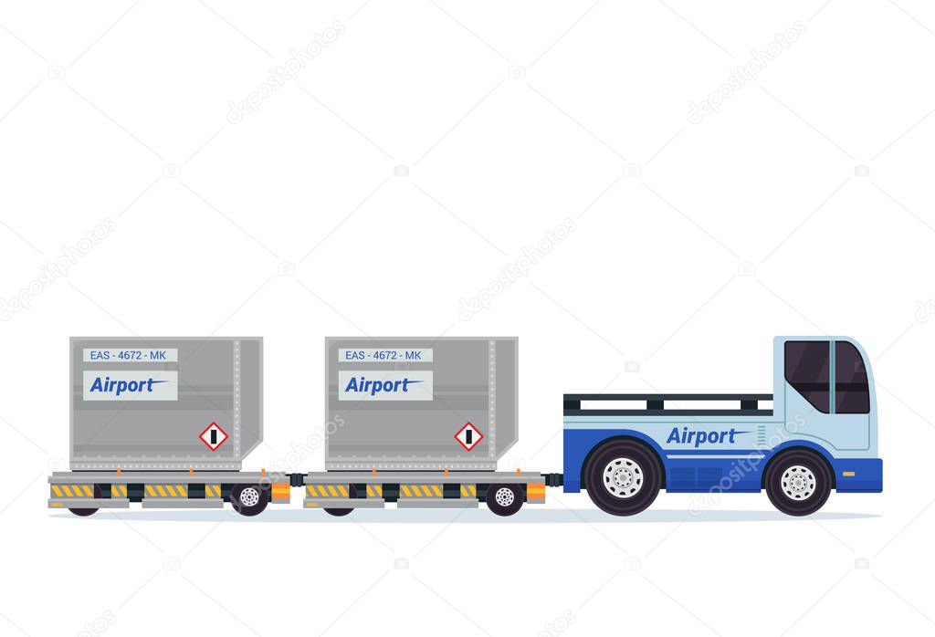 Modern Airport Tank Truck Refueler Ground Support Vehicle Equipment Illustration