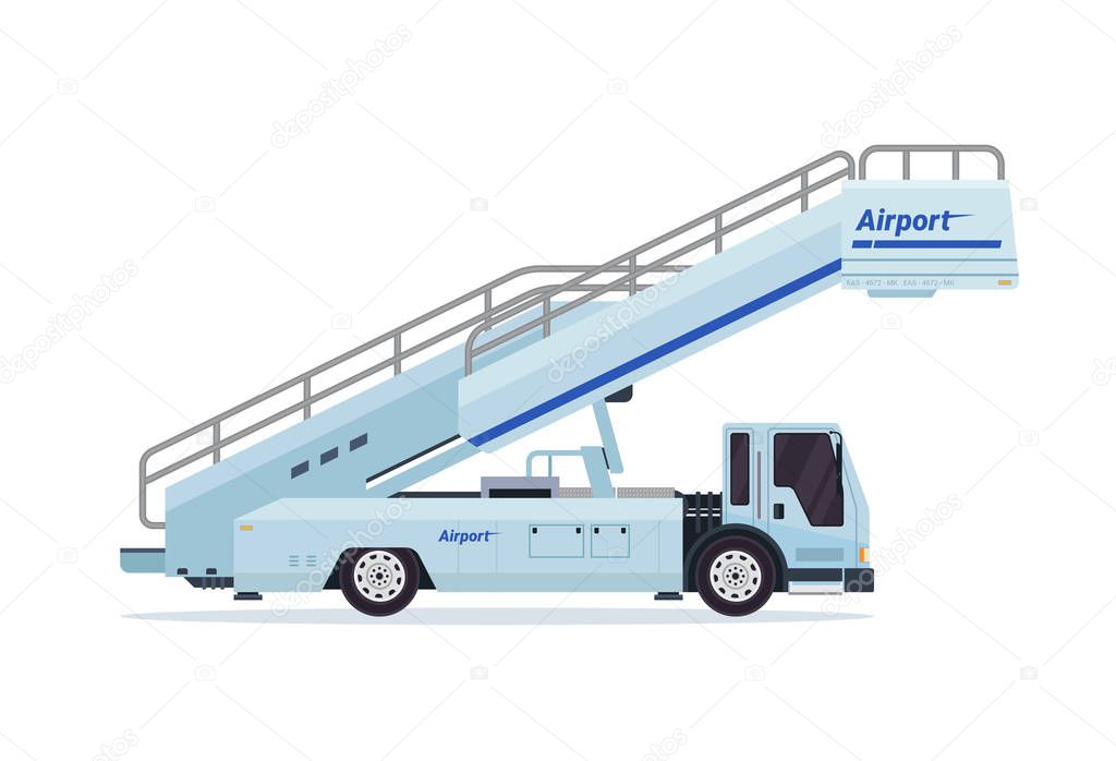 Modern Airport Tank Truck Refueler Ground Support Vehicle Equipment Illustration