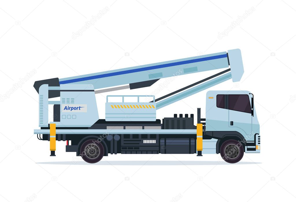 Modern Airport Tank Truck Refueler Ground Support Vehicle Equipment Illustration