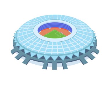 Günümüzde Rusya Futbol Stadyumu izometrik çizimde