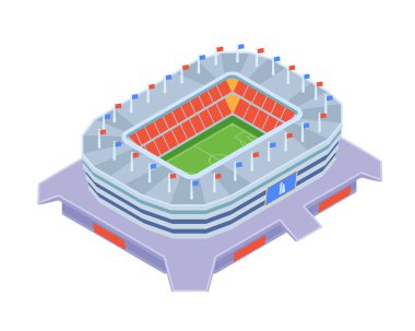 Günümüzde Rusya Futbol Stadyumu izometrik çizimde