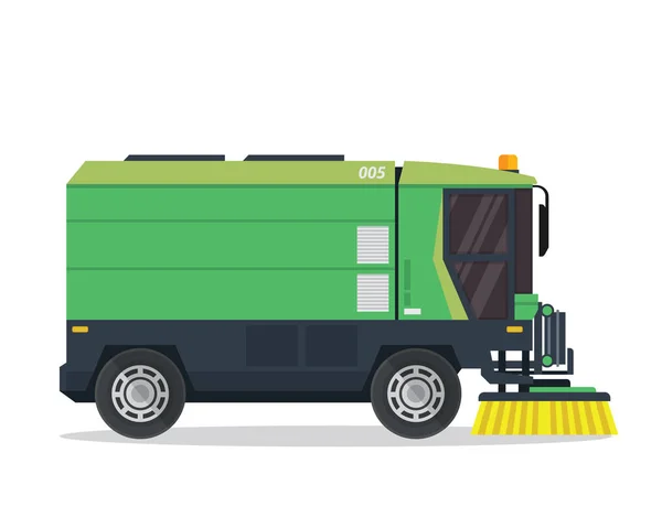 Modern Street Sweeper Truck Illustration Logo — Stock Vector