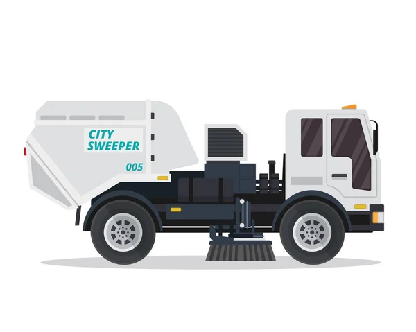 现代街道清扫车插画标志 — 图库矢量图片