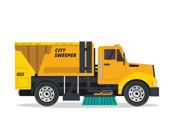 モダンな通り掃除トラック イラスト — ストックベクタ