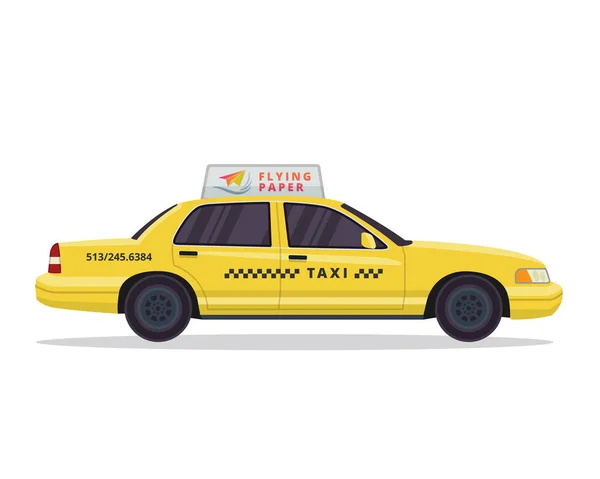 现代城市黄苏家庭出租车车辆插画 — 图库矢量图片