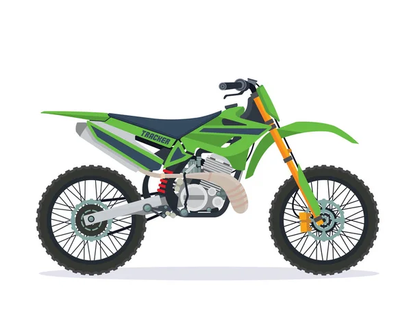 Modern Extrém Sport Motocross Bike Illusztráció Elszigetelt Fehér Háttér — Stock Vector