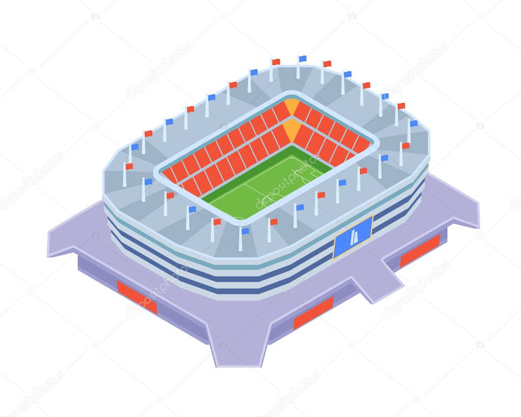 Modern Russia Football Stadium Isometric Illustration