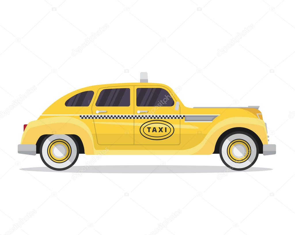 Modern Urban Yellow SUV Family Taxi Vehicle Illustration