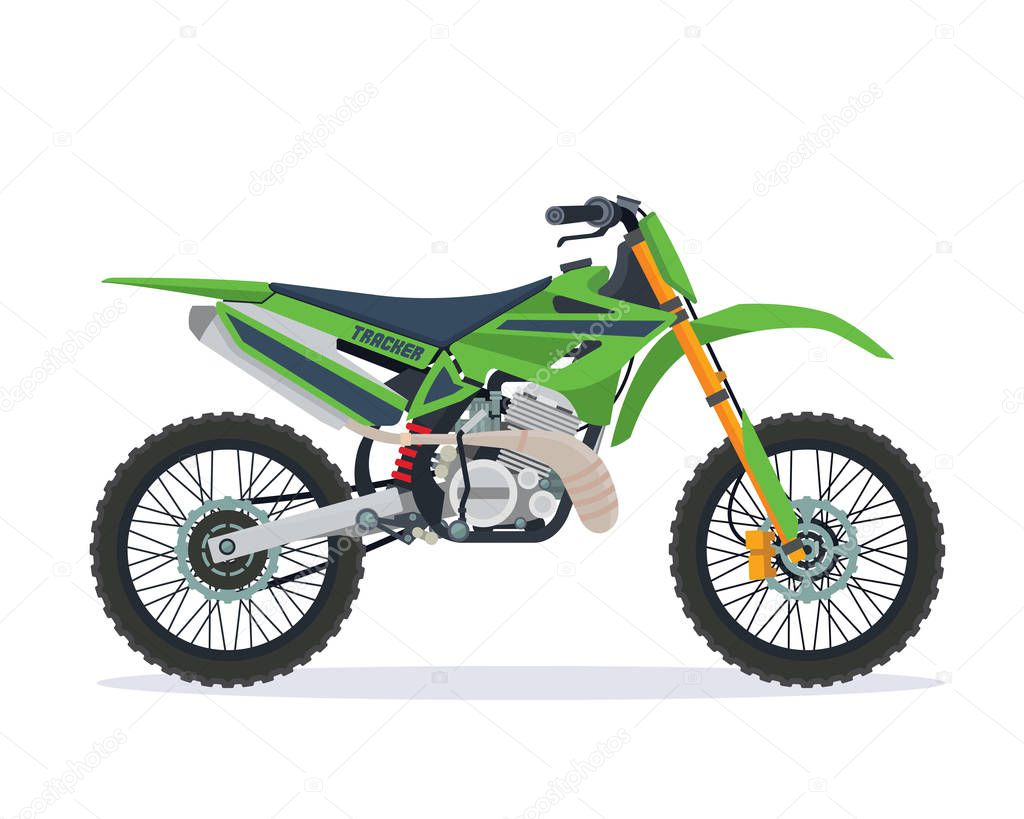 Modern Extreme Sport Motocross Bike Illustration In Isolated White Background