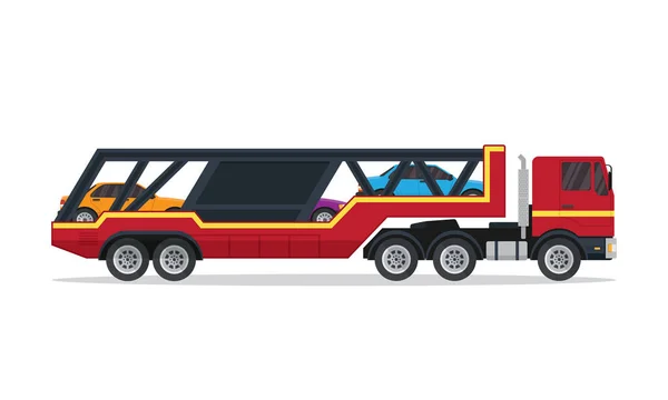 Illustrazione Moderna Della Spedizione Del Camion Del Rimorchio Del Trasportatore — Vettoriale Stock