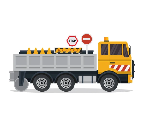 Moderne Straßenmeisterei Lkw Illustration Auf Isoliertem Weißen Hintergrund — Stockvektor