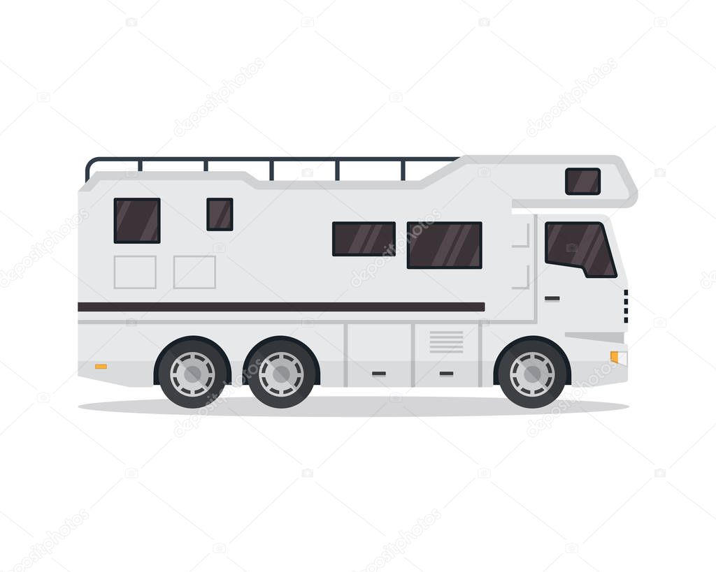 Modern Flat RV Motorhome vehicle illustration, suitable for book, icon, print, game asset, infographic and other design related occasion.