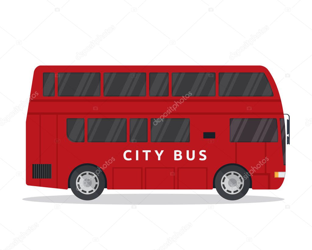 Commercial Double Decker Passenger Bus Illustration, Suitable For Print, Game Asset, Infographic, Web, And Other Graphic Related Purpose