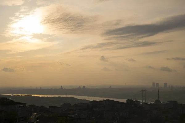 Paysage Istanbul Depuis Mosquée Camlica Photo Prise Mars 2019 Stanbul — Photo