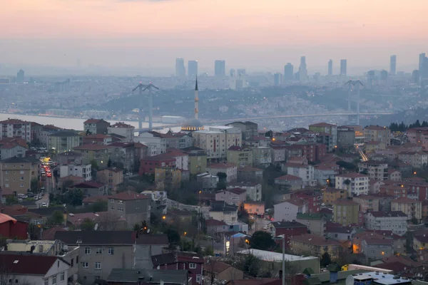 Τοπίο Της Κωνσταντινούπολης Από Τζαμί Camlica Φωτογραφία Που Πάρθηκε Στις — Φωτογραφία Αρχείου