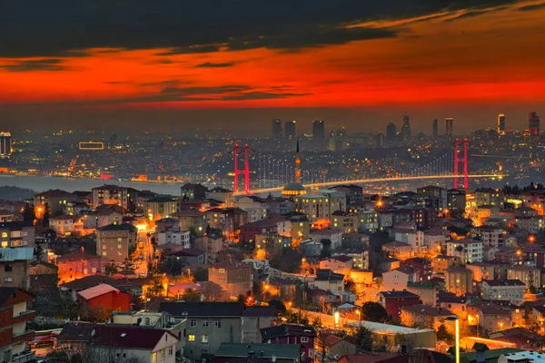 Istanbul Landschaft Von Camlica Moschee Foto Aufgenommen März 2019 Istanbul — Stockfoto