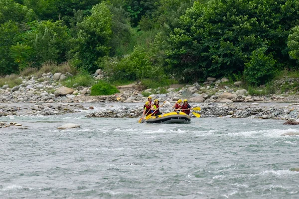 Rafting Água Branca Nas Corredeiras Rio Frtna Julho 2016 Amlhemin — Fotografia de Stock