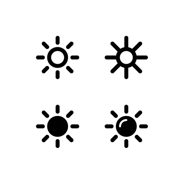 太陽アイコンのコレクション ベクトルの図 線のスタイル — ストックベクタ