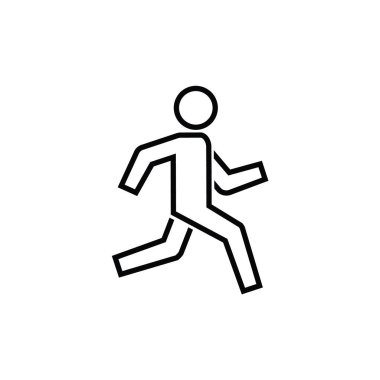 Çalışan adam simgesi. Beyaz bir arka plan üzerinde izole Çalıştır basit sembolü. Vektör