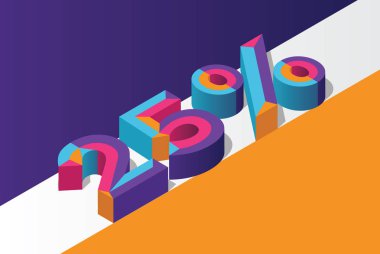 İzometrik yüzde %25 uzakta, 3d Satılık arka plan, Derma poligonal üçgen nesne. Eps10 vektör.