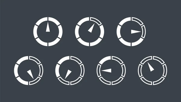 Elementos Gauge Info Gráfico Velocímetro Establecer Iconos Signo Con Flecha — Vector de stock