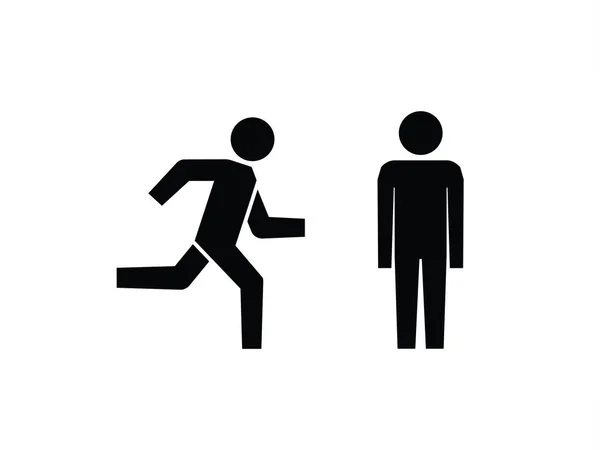 Icon Man Stick Figure People Stickman Walks Stands And Runs Set Of Human  Silhouettes Stock Illustration - Download Image Now - iStock