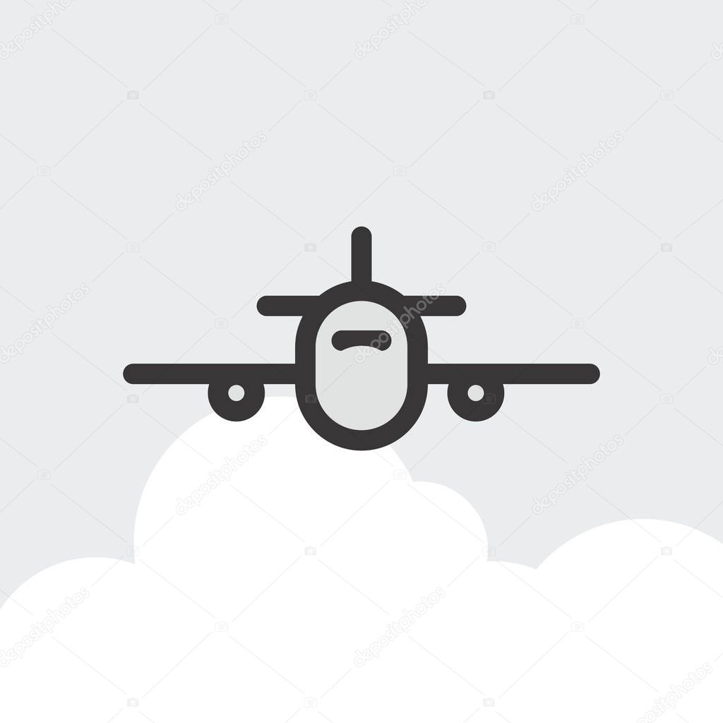 Airplane icon isolated. Airplane modern symbol for graphic and web design. Flat vector illustration. eps10