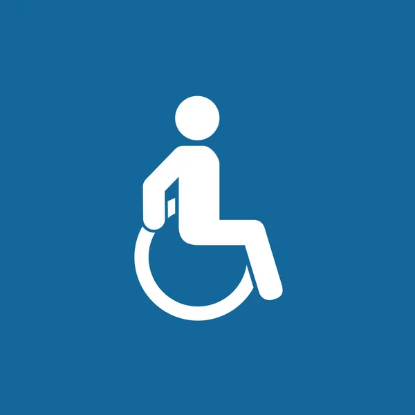 Firma Delle Persone Disabili Segna Disabilità Uomo Sulla Sedia Rotelle — Vettoriale Stock