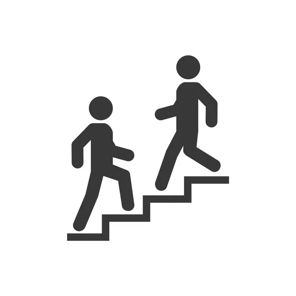 Signo Icono Arriba Abajo Camina Hombre Las Escaleras Símbolo Carrera — Vector de stock