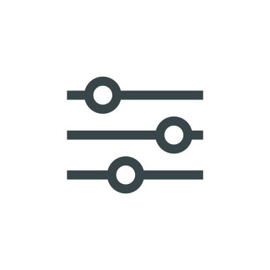 Denetim, ayarlar simgesini filtre. EPS, Web siteleri ve mobil minimalist düz tasarım için vektör çizim.