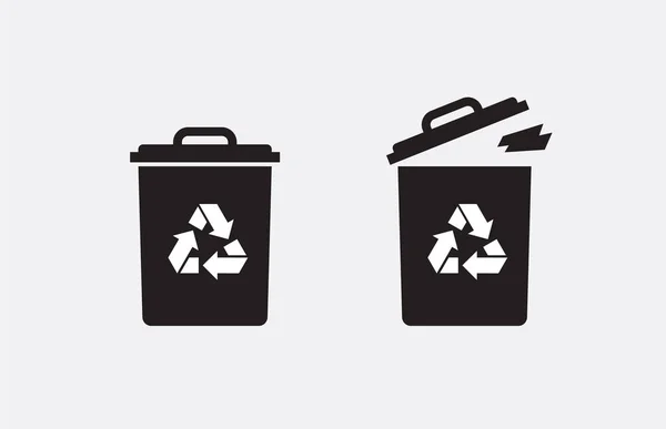 Öko Recycling Symbol Papierkorb Oder Papierkorb Vektor Pfeildreieck Grünes Dreieck — Stockvektor