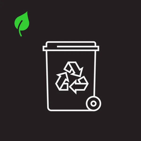 Ícone Reciclagem Eco Lixo Cesta Lixo Vector Triângulo Seta Triangular — Vetor de Stock