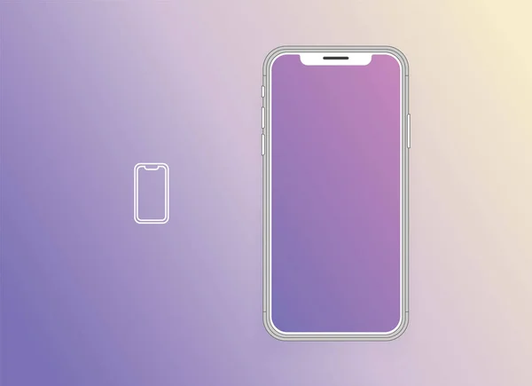 Smartphone Mit Leerem Bildschirm Attrappe Smartphone Bildschirm Isoliert Abbildung Des — Stockvektor