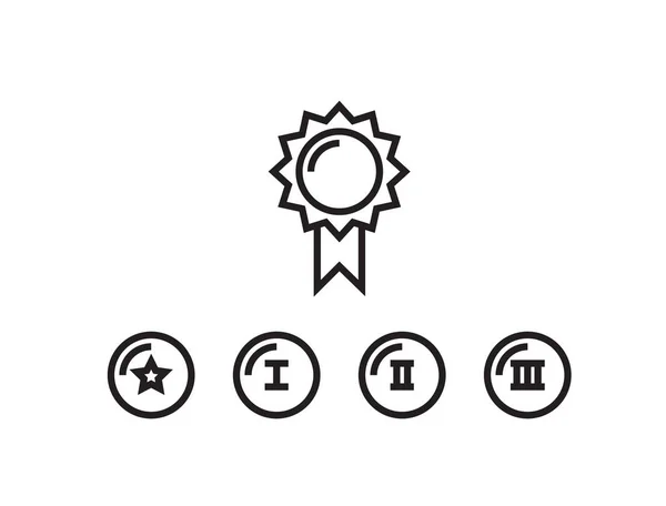 Winner Badge isolerade ikoner som. Seger, nummer ett symbol för — Stock vektor