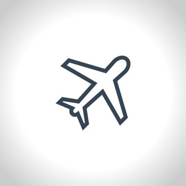 Uçak Simgesi. Vektör Sanat Filmi. Basit bir işaret. İnternette kullanmak için, uygulama, evet. Düz biçimler.