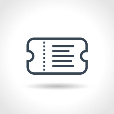 Beyaz arka planda bilet simgesi. Vektör illüstrasyonu.