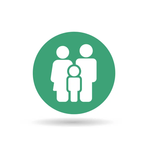 Οικογενειακό Εικονίδιο Διάνυσμα Άντρας Γυναίκα Και Παιδιά Επίπεδη Πινακίδα Για — Διανυσματικό Αρχείο