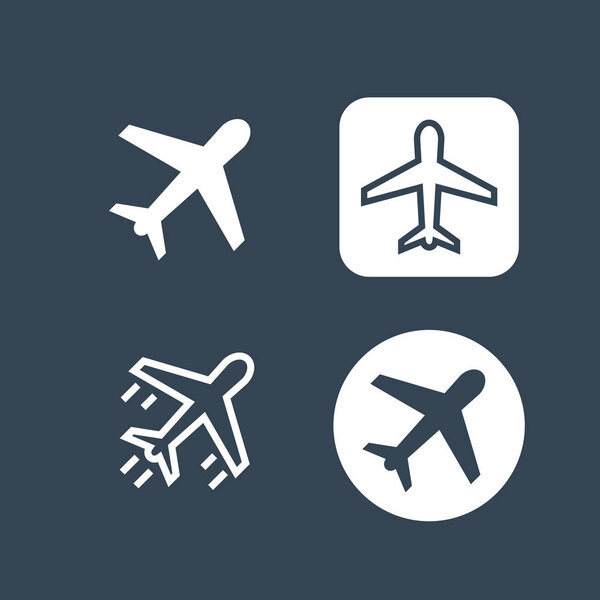 airplane Icon. Vector Art Picture. Simple sign. For using in the web, app, ui. Flat style eps.